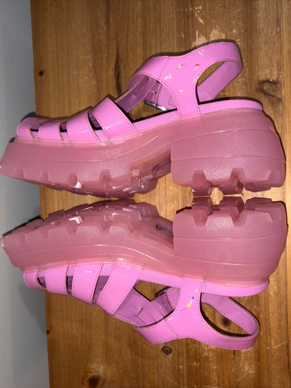 Katy Perry Women's Geli Combat Fisherman Buckle Sandal Pink Size 5 - Picture 5 of 9